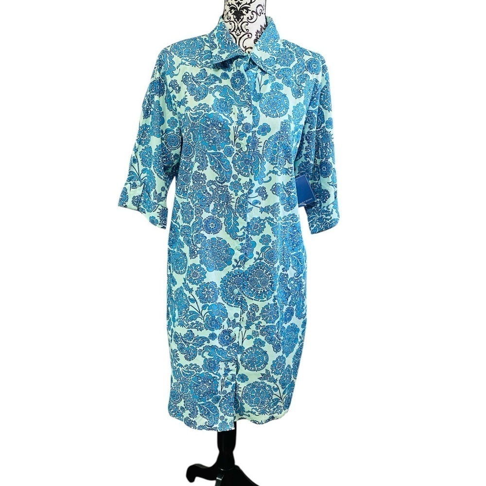 Laura Scott Cotton Button Down Nightgown Dress NWT Sz-Large